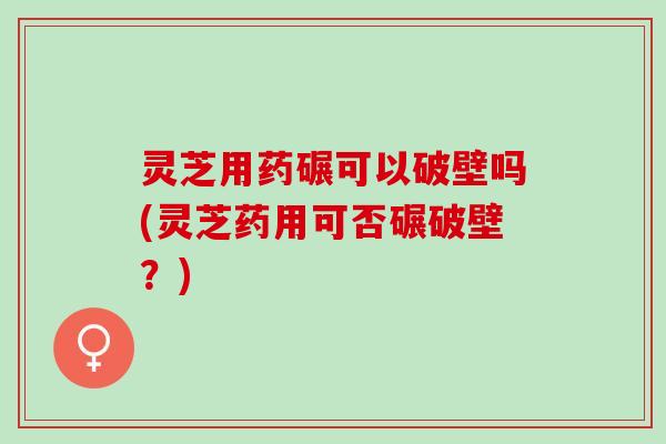 灵芝用药碾可以破壁吗(灵芝药用可否碾破壁?) 灵芝用药碾可以破壁吗(灵芝药用可否碾破壁?)