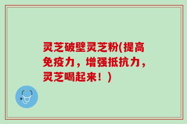 灵芝破壁灵芝粉(提高免疫力，增强抵抗力，灵芝喝起来！)