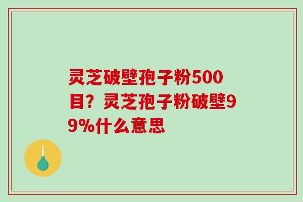 灵芝破壁孢子粉500目？灵芝孢子粉破壁99%什么意思