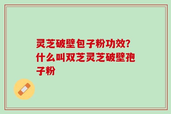 灵芝破壁包子粉功效？什么叫双芝灵芝破壁孢子粉
