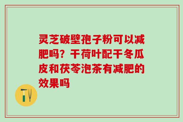 灵芝破壁孢子粉可以吗？干荷叶配干冬瓜皮和茯苓泡茶有的效果吗
