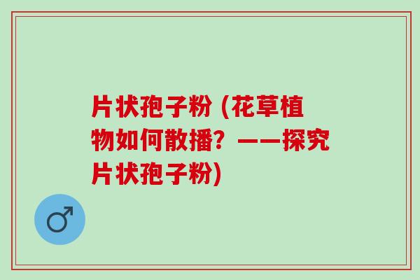 片状孢子粉 (花草植物如何散播？——探究片状孢子粉)