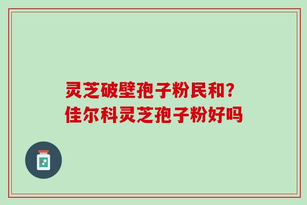灵芝破壁孢子粉民和？佳尔科灵芝孢子粉好吗