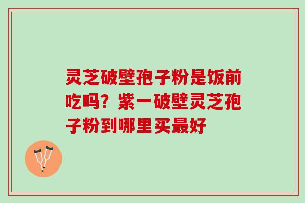 灵芝破壁孢子粉是饭前吃吗？紫一破壁灵芝孢子粉到哪里买最好