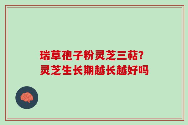 瑞草孢子粉灵芝三萜？灵芝生长期越长越好吗