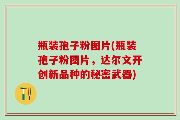 瓶装孢子粉图片(瓶装孢子粉图片，达尔文开创新品种的秘密武器)