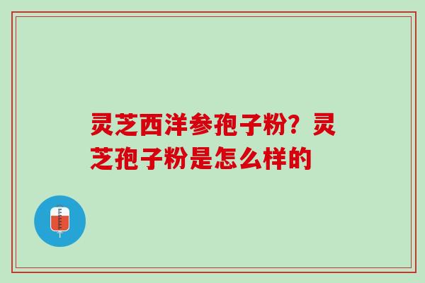 灵芝西洋参孢子粉？灵芝孢子粉是怎么样的