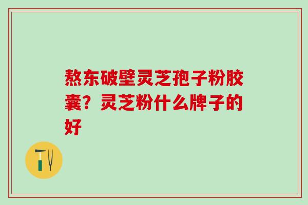 熬东破壁灵芝孢子粉胶囊？灵芝粉什么牌子的好