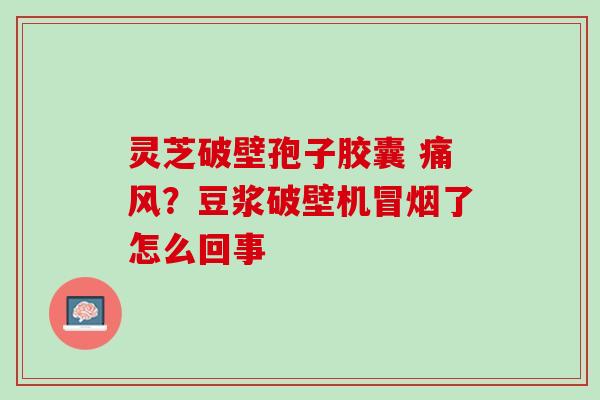 灵芝破壁孢子胶囊 痛风?豆浆破壁机冒烟了怎么回事 灵芝破壁孢子胶囊 痛风?豆浆破壁机冒烟了怎么回事