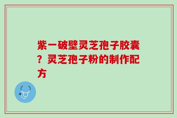 紫一破壁灵芝孢子胶囊？灵芝孢子粉的制作配方