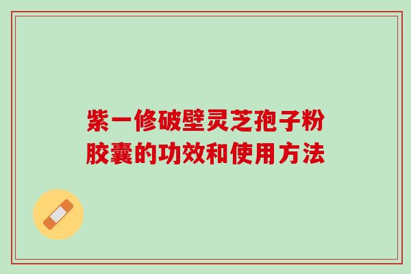紫一修破壁灵芝孢子粉胶囊的功效和使用方法