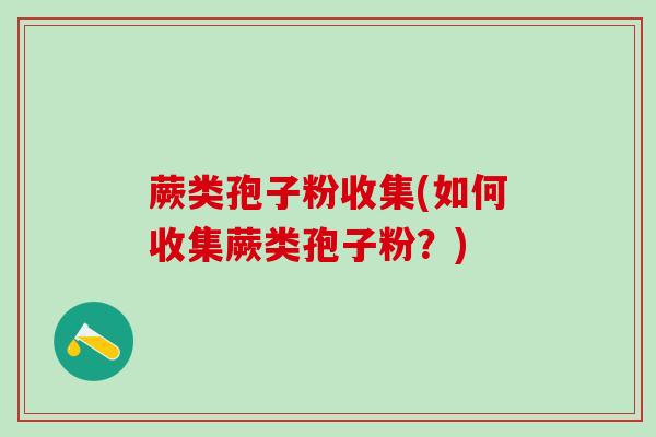 蕨类孢子粉收集(如何收集蕨类孢子粉?) 蕨类孢子粉收集(如何收集蕨类孢子粉?)