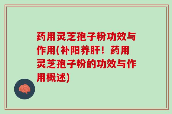 药用灵芝孢子粉功效与作用(补阳养肝！药用灵芝孢子粉的功效与作用概述)