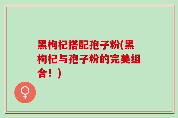 黑枸杞搭配孢子粉(黑枸杞与孢子粉的完美组合!) 黑枸杞搭配孢子粉(黑枸杞与孢子粉的完美组合!)
