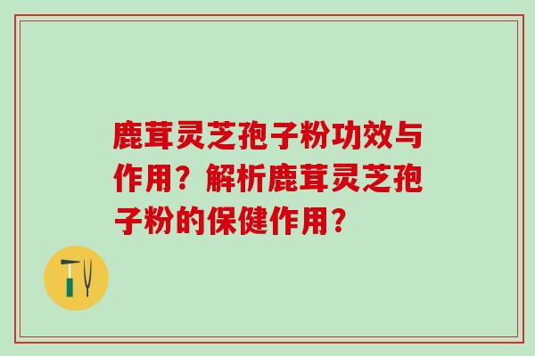 鹿茸灵芝孢子粉功效与作用？解析鹿茸灵芝孢子粉的保健作用？