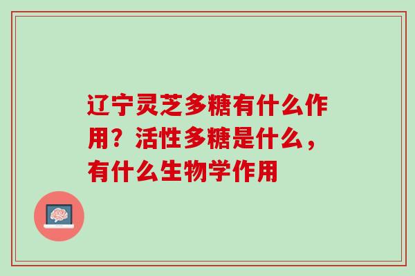 辽宁灵芝多糖有什么作用？活性多糖是什么，有什么生物学作用