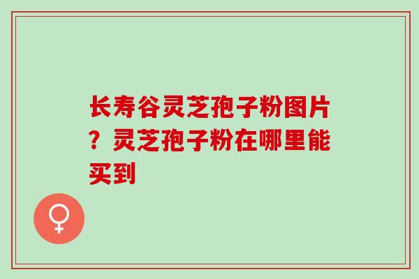 长寿谷灵芝孢子粉图片？灵芝孢子粉在哪里能买到