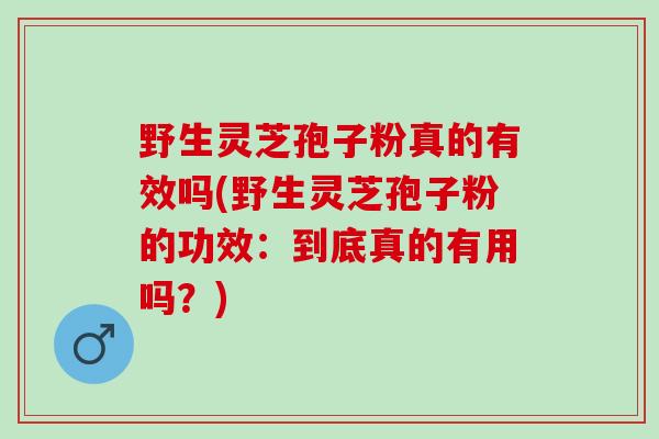 野生灵芝孢子粉真的有效吗(野生灵芝孢子粉的功效：到底真的有用吗？)