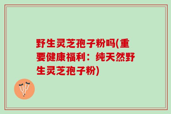 野生灵芝孢子粉吗(重要健康福利：纯天然野生灵芝孢子粉)
