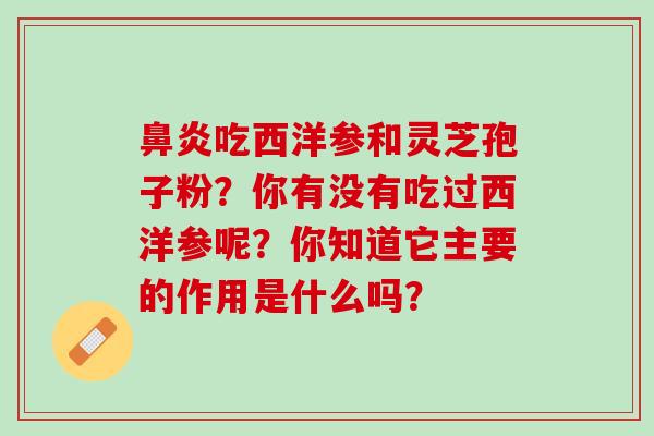 鼻炎吃西洋参和灵芝孢子粉？你有没有吃过西洋参呢？你知道它主要的作用是什么吗？