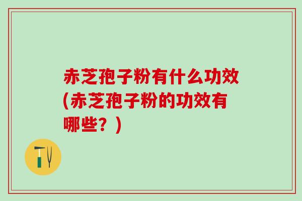 赤芝孢子粉有什么功效(赤芝孢子粉的功效有哪些？)