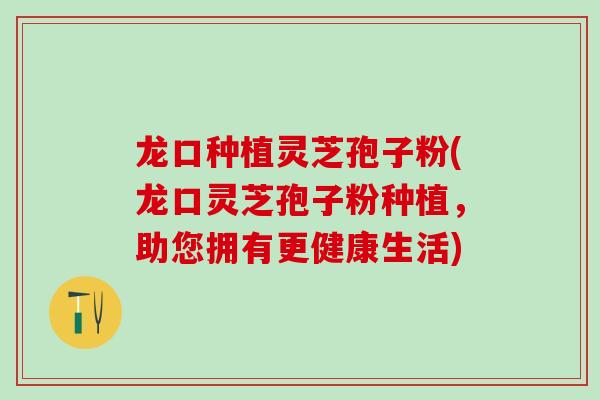 龙口种植灵芝孢子粉(龙口灵芝孢子粉种植，助您拥有更健康生活)