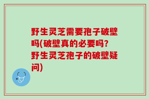 野生灵芝需要孢子破壁吗(破壁真的必要吗？野生灵芝孢子的破壁疑问)