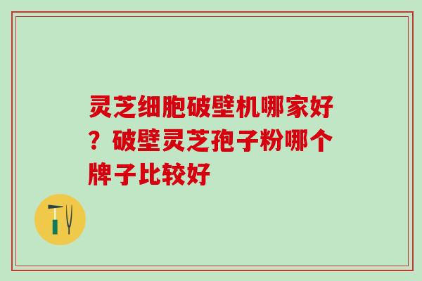 灵芝细胞破壁机哪家好？破壁灵芝孢子粉哪个牌子比较好