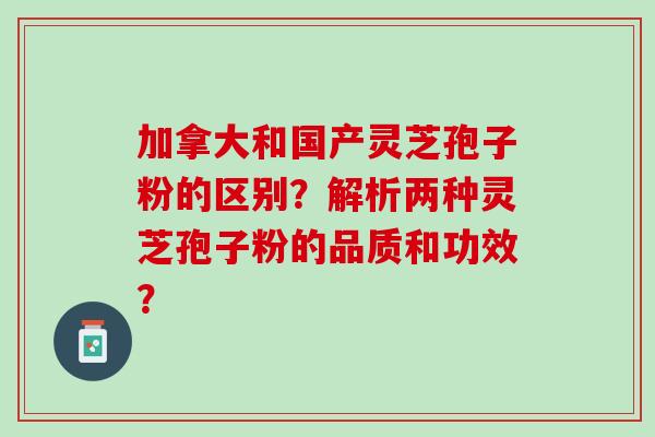 加拿大和国产灵芝孢子粉的区别？解析两种灵芝孢子粉的品质和功效？
