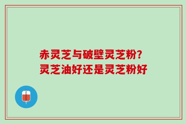 赤灵芝与破壁灵芝粉？灵芝油好还是灵芝粉好