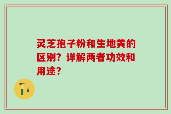 灵芝孢子粉和生地黄的区别？详解两者功效和用途？