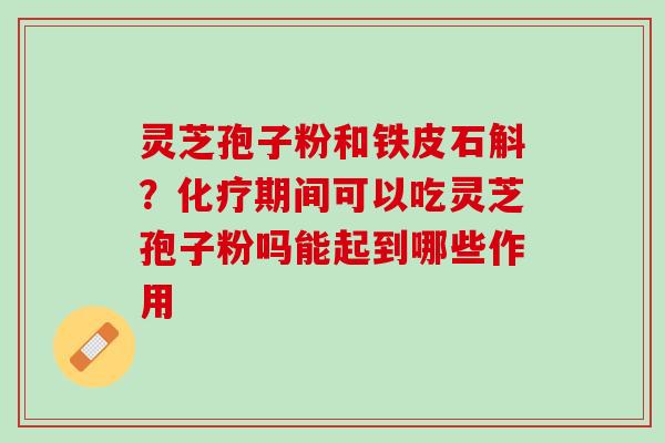 灵芝孢子粉和铁皮石斛？化疗期间可以吃灵芝孢子粉吗能起到哪些作用