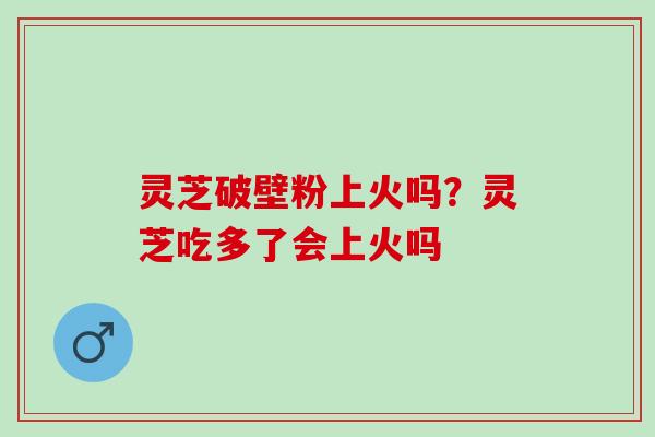 灵芝破壁粉上火吗?灵芝吃多了会上火吗 灵芝破壁粉上火吗?灵芝吃多了会上火吗