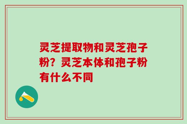 灵芝提取物和灵芝孢子粉?灵芝本体和孢子粉有什么不同 灵芝提取物和灵芝孢子粉?灵芝本体和孢子粉有什么不同