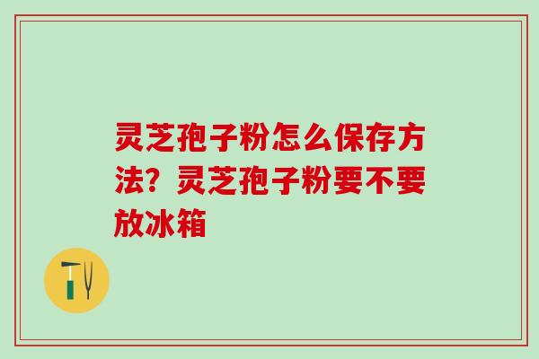 灵芝孢子粉怎么保存方法？灵芝孢子粉要不要放冰箱