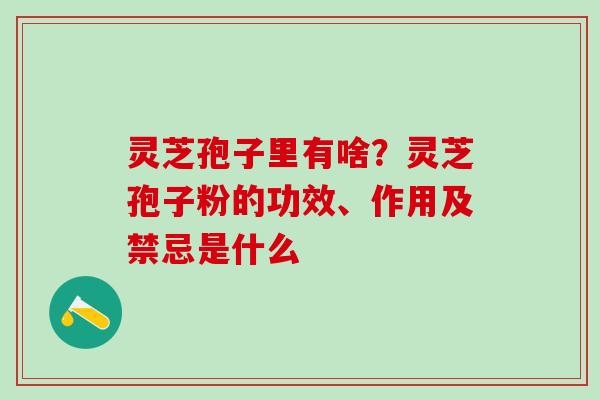 灵芝孢子里有啥？灵芝孢子粉的功效、作用及禁忌是什么