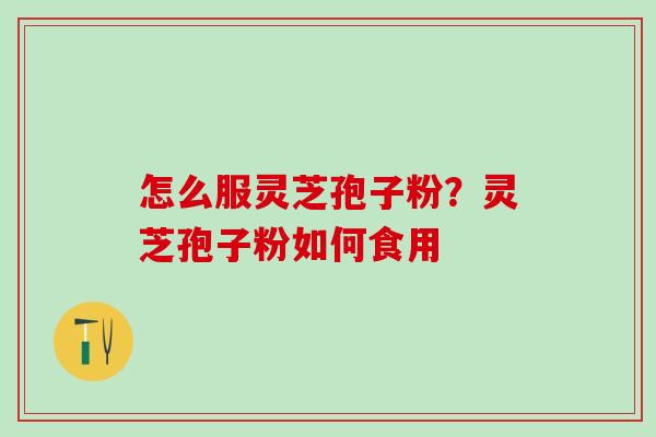 怎么服灵芝孢子粉？灵芝孢子粉如何食用