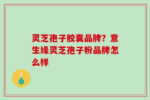 灵芝孢子胶囊品牌？意生缘灵芝孢子粉品牌怎么样