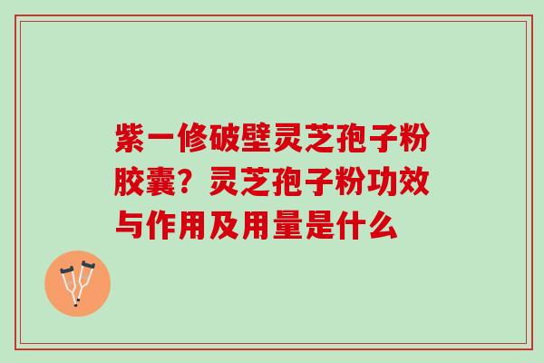 紫一修破壁灵芝孢子粉胶囊？灵芝孢子粉功效与作用及用量是什么
