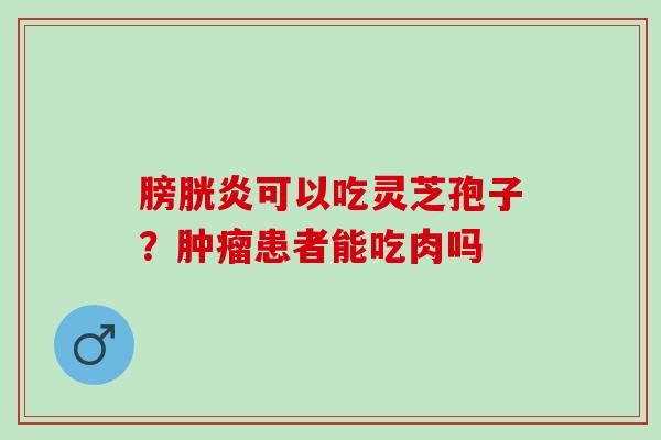 膀胱炎可以吃灵芝孢子?患者能吃肉吗 膀胱炎可以吃灵芝孢子?患者能吃肉吗
