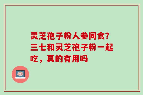 灵芝孢子粉人参同食？三七和灵芝孢子粉一起吃，真的有用吗
