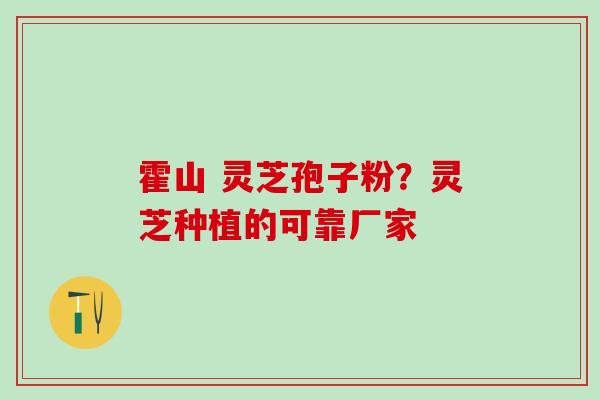 霍山 灵芝孢子粉？灵芝种植的可靠厂家