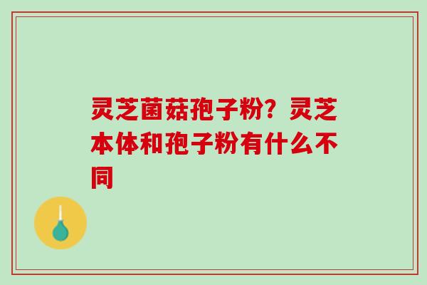 灵芝菌菇孢子粉？灵芝本体和孢子粉有什么不同