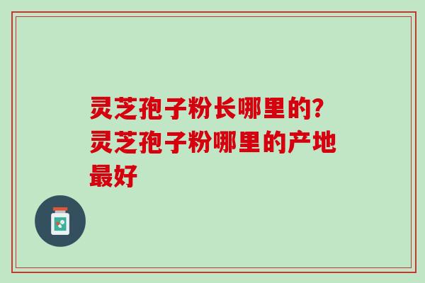 灵芝孢子粉长哪里的？灵芝孢子粉哪里的产地最好
