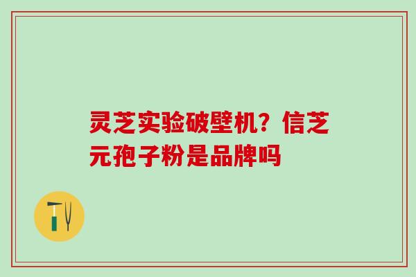 灵芝实验破壁机？信芝元孢子粉是品牌吗
