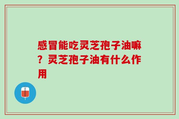 感冒能吃灵芝孢子油嘛？灵芝孢子油有什么作用