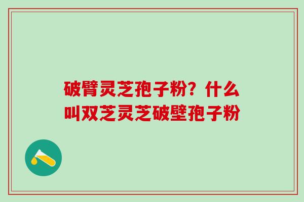 破臂灵芝孢子粉？什么叫双芝灵芝破壁孢子粉