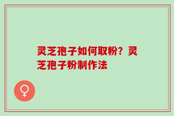 灵芝孢子如何取粉？灵芝孢子粉制作法