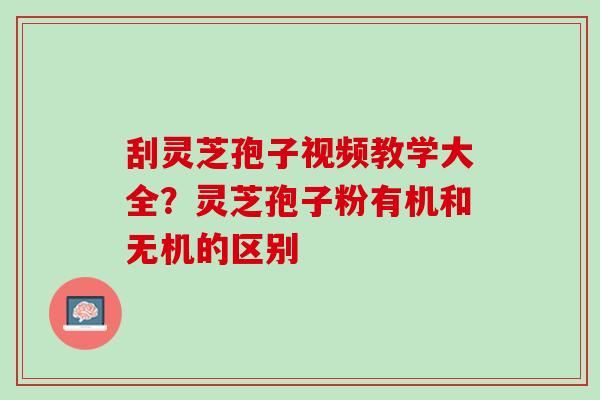 刮灵芝孢子视频教学大全？灵芝孢子粉有机和无机的区别