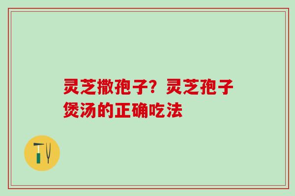 灵芝撒孢子？灵芝孢子煲汤的正确吃法